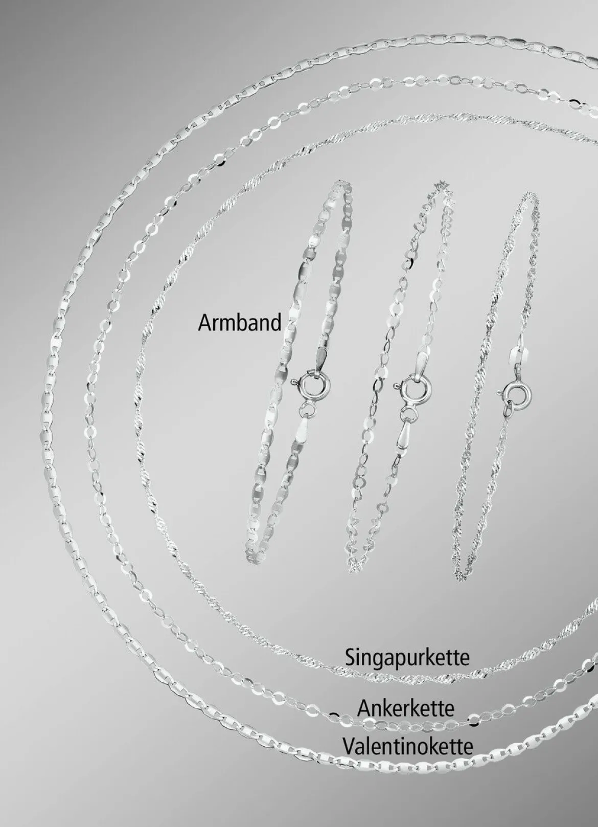 Elegantes 6-teiliges Schmuck-Set aus Silber