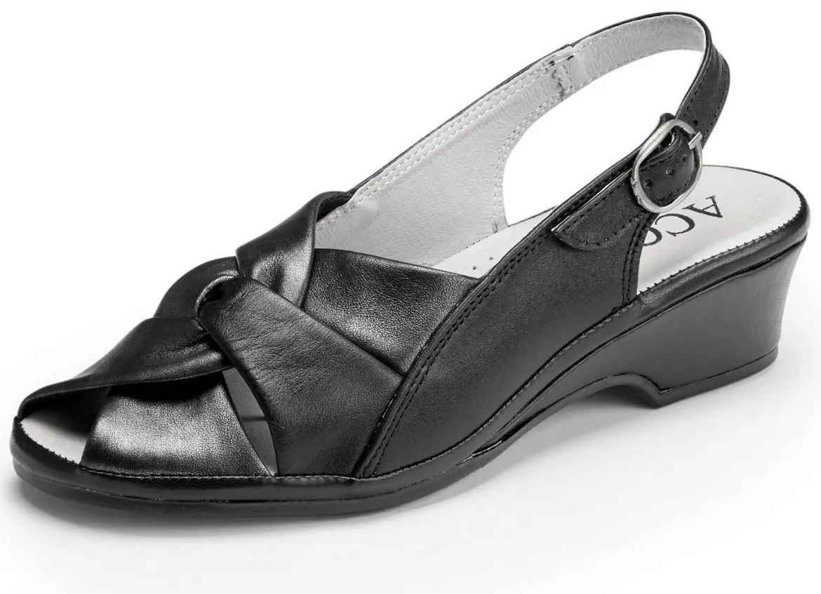 ELENA EDEN, elegante Damen-Sandalen, Weite G, aus Leder