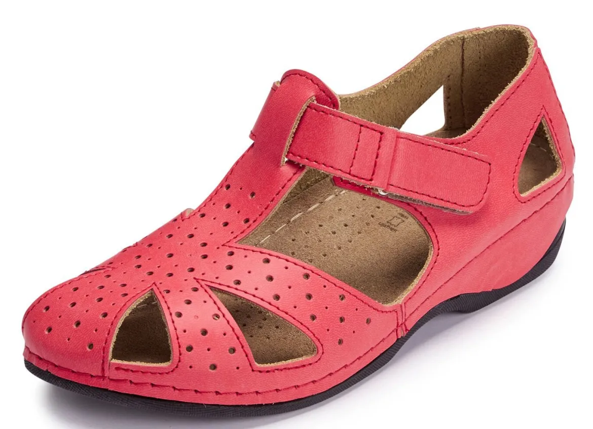 ELENA EDEN, klassische Damen-Sandalen, Weite H, mit Klettverschluss