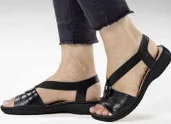 ELENA EDEN, leichte Damen-Sandalen, Weite H, mit Elastik-Bandage