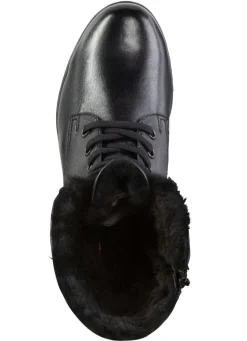 ELENA EDEN Schnür-Stiefelette mit umschlagbarem Lammfellkragen