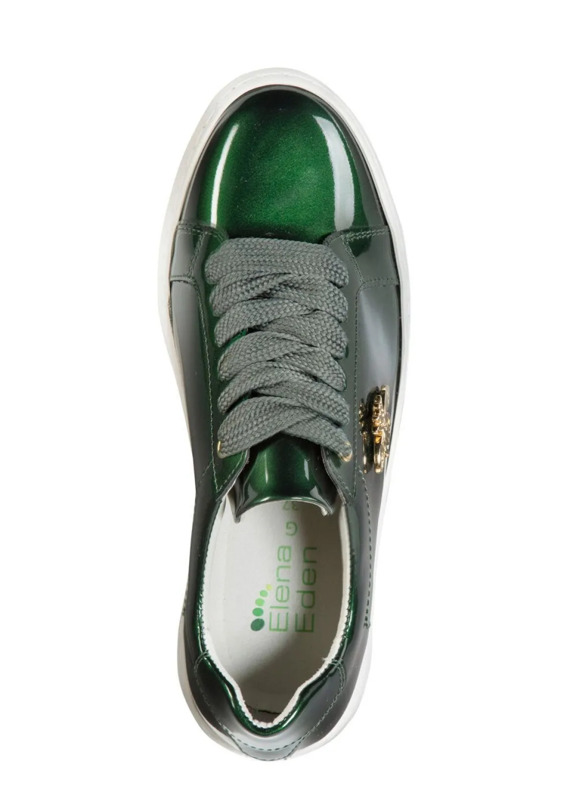 ELENA EDEN Sneaker aus Lackleder mit edlem Metallschmuck