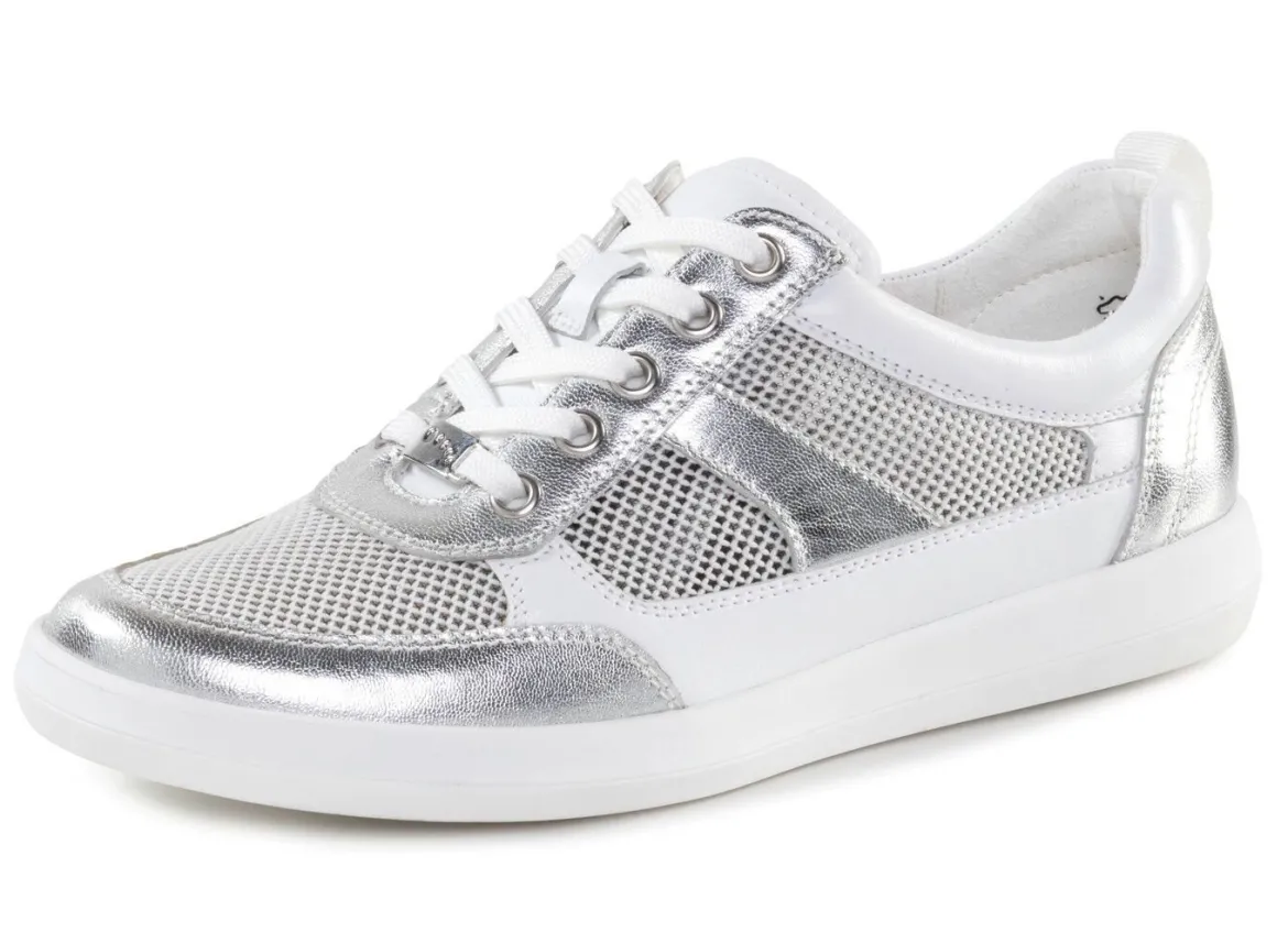 ELENA EDEN Sneaker aus Nappaleder und luftigem Textil in Netzoptik