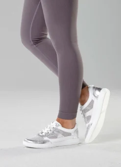 ELENA EDEN Sneaker aus Nappaleder und luftigem Textil in Netzoptik