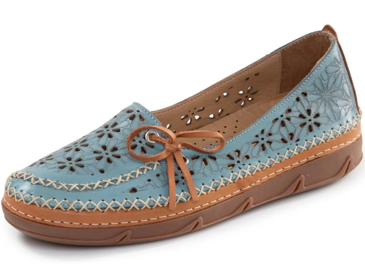 ELENA EDEN, sommerliche Damen-Slipper, Weite H, mit herausnehmbarem Fußbett