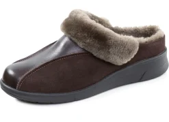 ELENA EDEN, warme Damen-Hausschuhe, Weite H, mit Lammfell