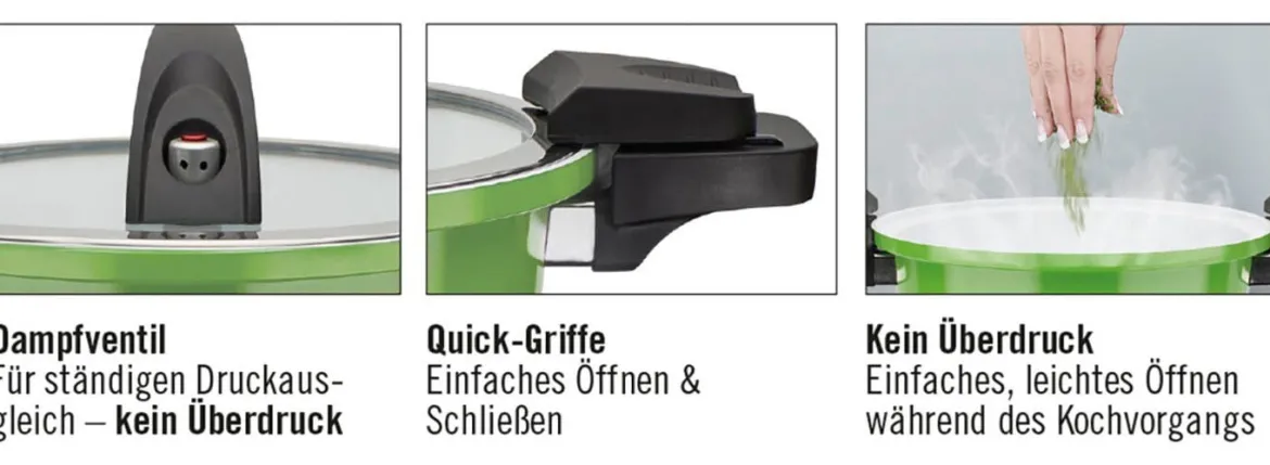 Energiespartopf mit Niedrigdruck-Schnellkochtopfdeckel