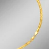 Enge und flache Panzerkette oder -armband aus Gold