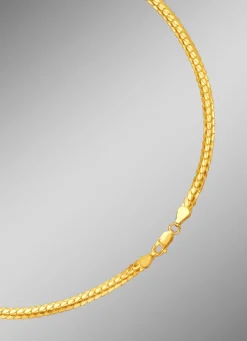 Enge und flache Panzerkette oder -armband aus Gold