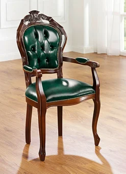 Esszimmer-Stühle und Sessel mit Lederbezug