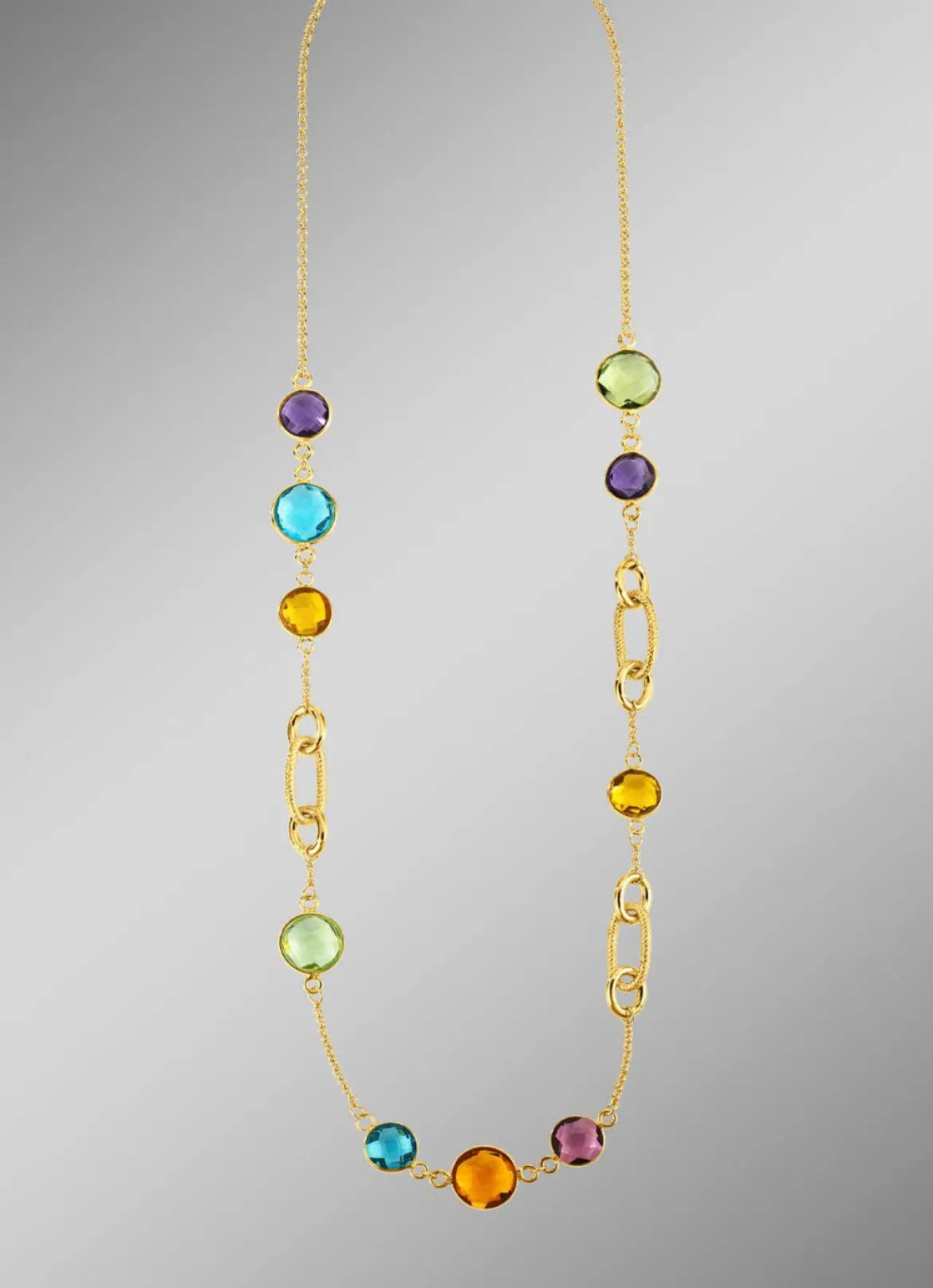 Farbenfrohe Eleganz: Halskette mit Quarzen