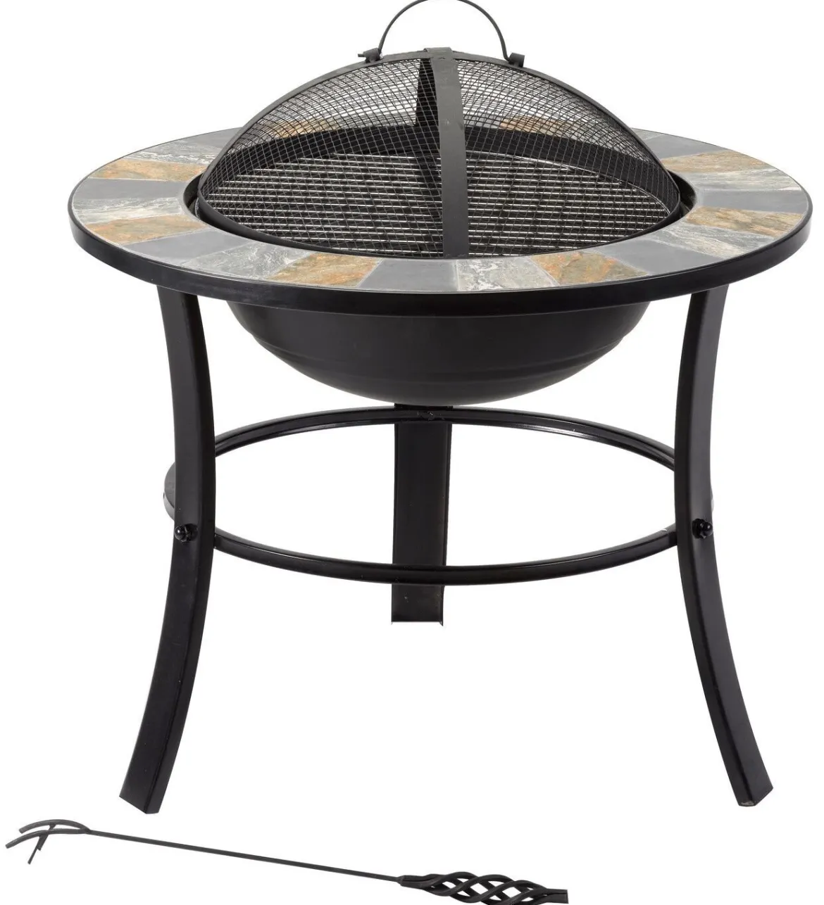 Feuerstelle Stonegate mit stilvollem Schiefer-Mosaik-Finish
