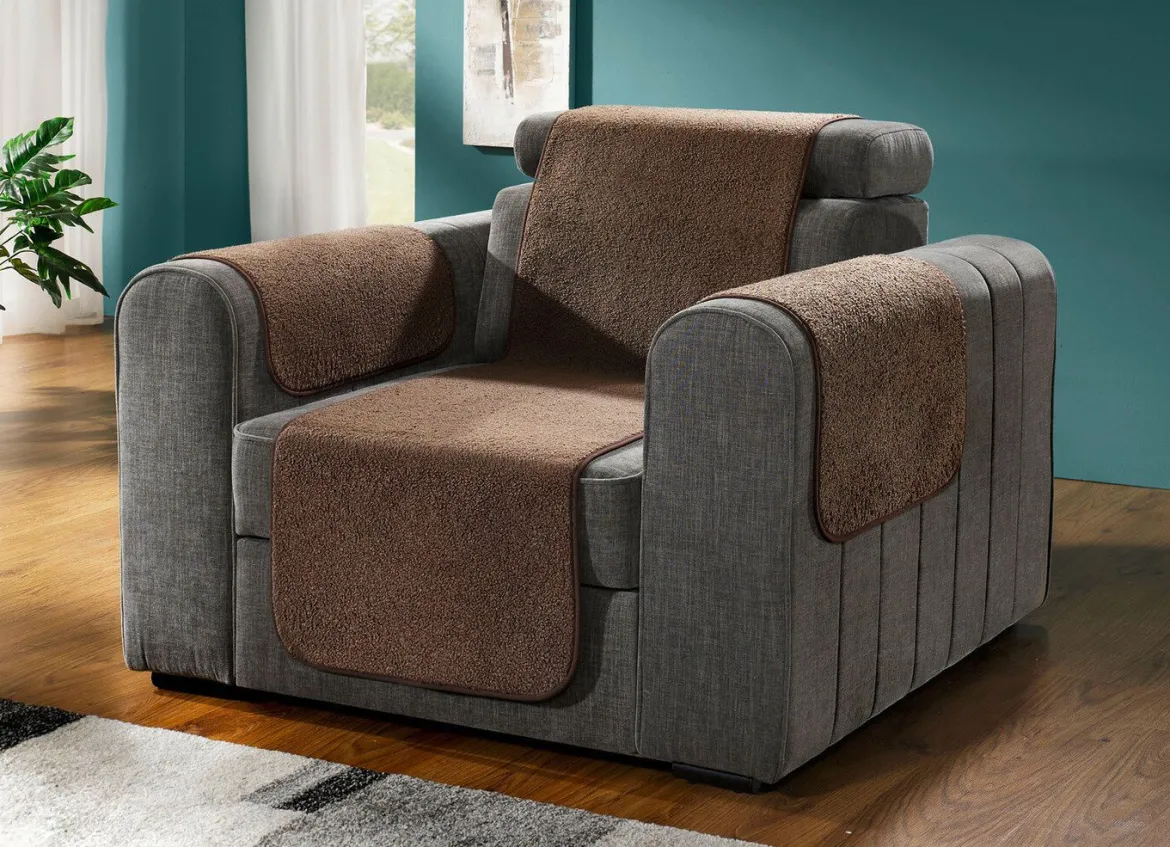 Flauschige Sessel-, Couch- und Armlehnenschoner
