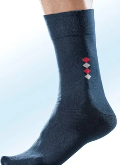 Fünferpack Socken mit handgekettelter Spitze und druckfreiem Bund