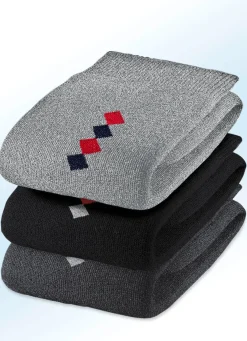 Fünferpack Socken mit handgekettelter Spitze und druckfreiem Bund