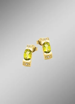 Frische trifft Eleganz – Ohrstecker mit Peridot und Diamanten