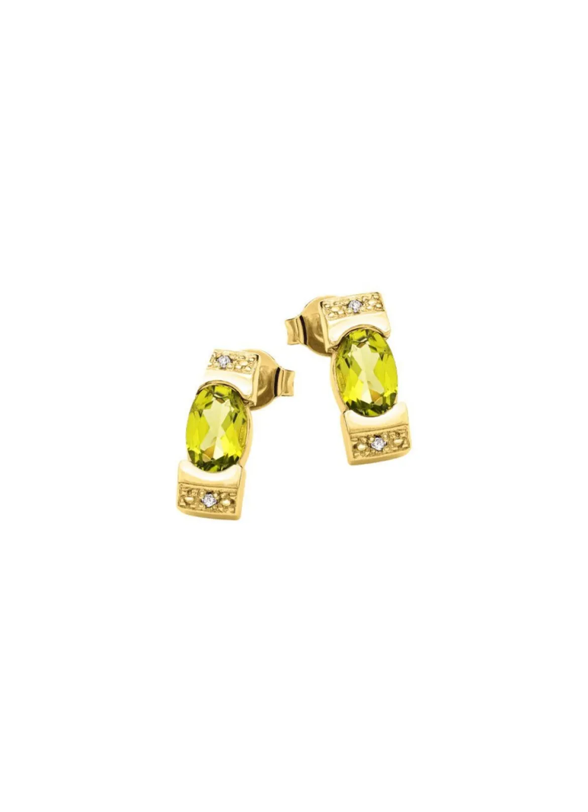 Frische trifft Eleganz – Ohrstecker mit Peridot und Diamanten