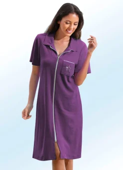 Frottier-Kleid mit durchgehendem Reißverschluss
