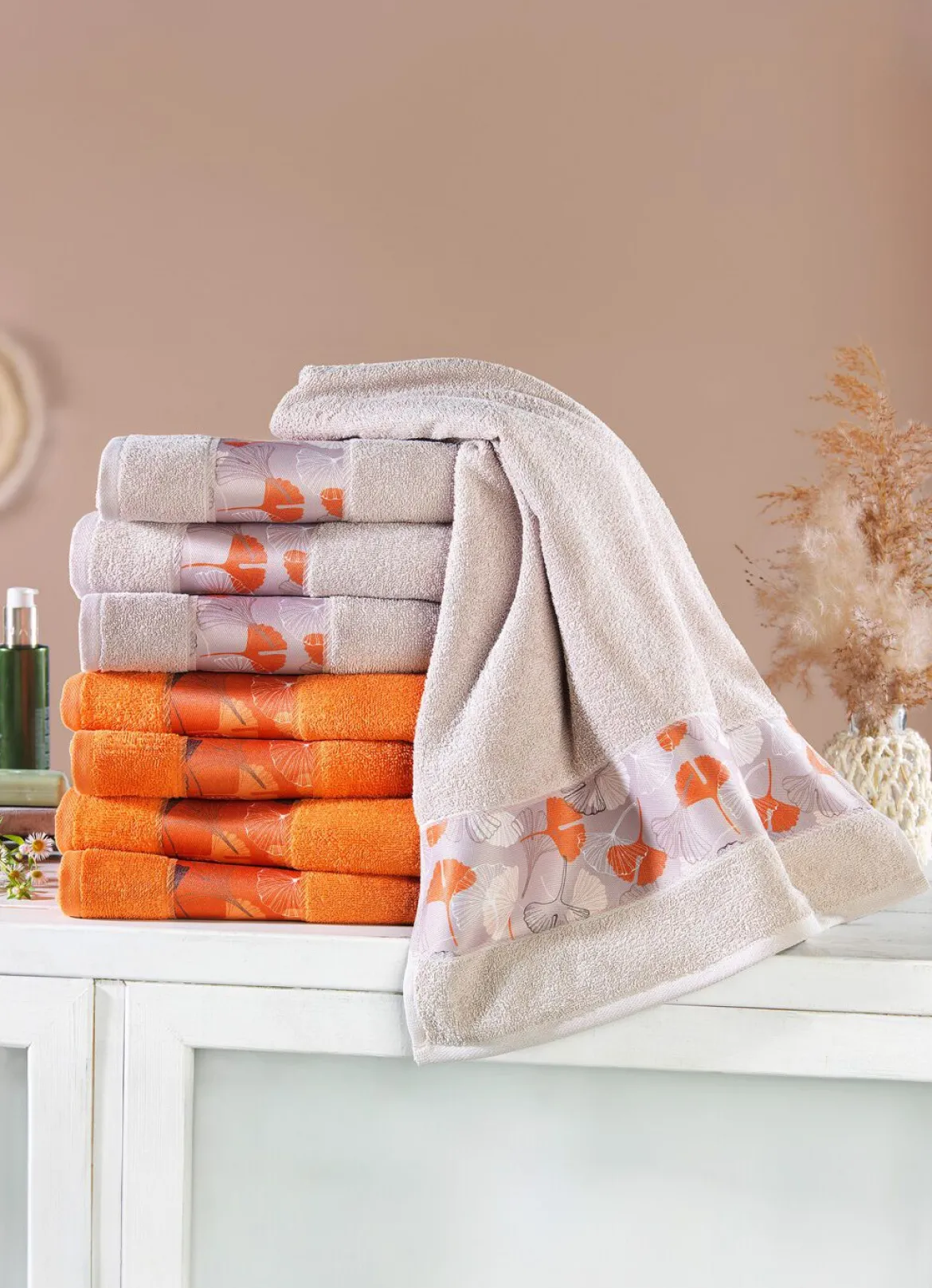Frottier-Serie mit bedruckter Polyester-Bordüre