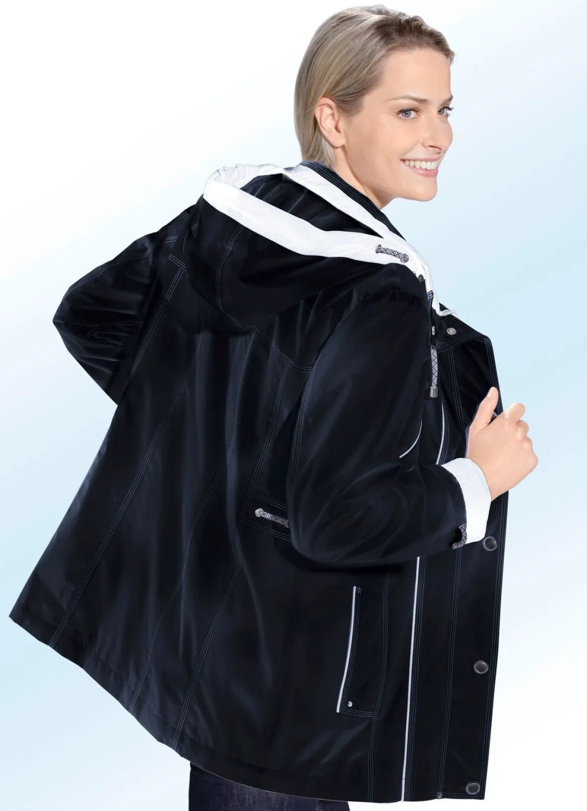 Funktionsjacke mit kontrastfarbenen Akzenten