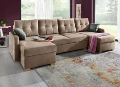 Gemütliche Wohnlandschaft mit Bettfunktion und 3 Bettkästen