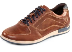 GINO GALANTE, klassische Herren-Schnürschuhe, mit blauem Besatz