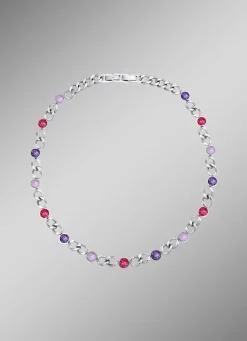 Halskette mit Kristallen in Pink