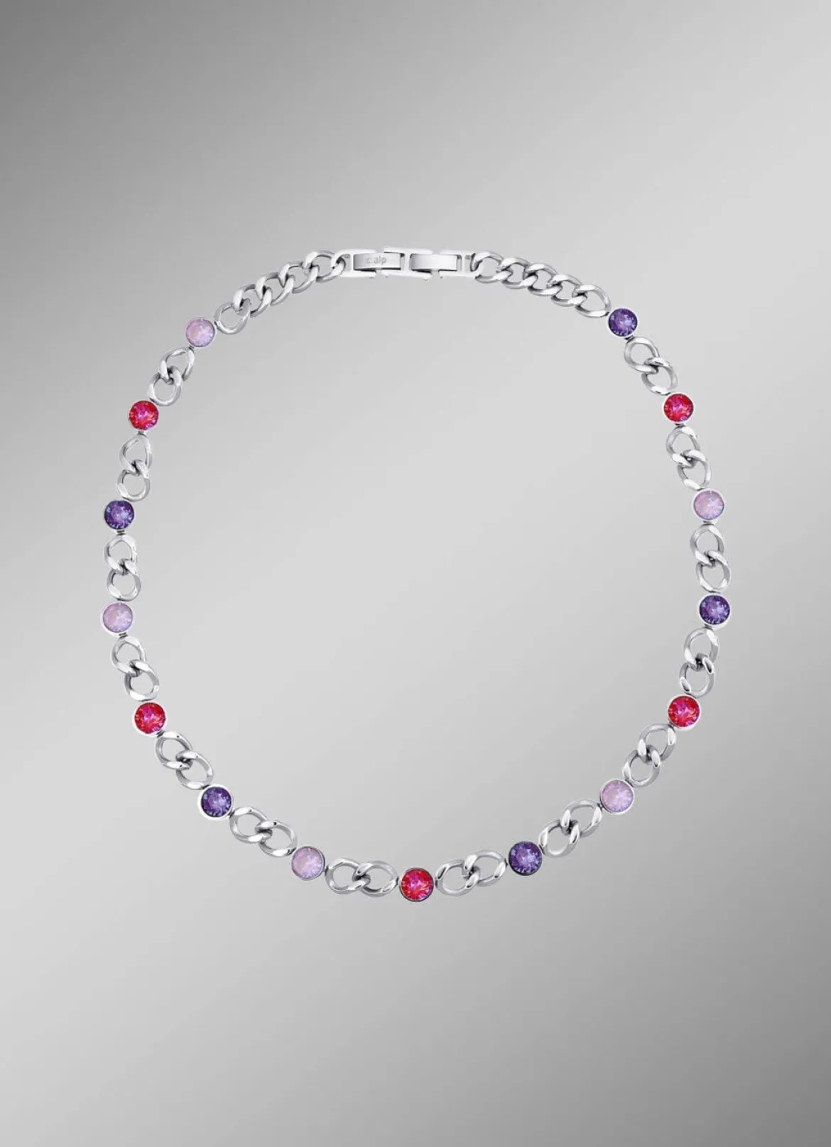 Halskette mit Kristallen in Pink