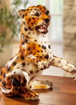 Handbemalte Leoparden aus Keramik