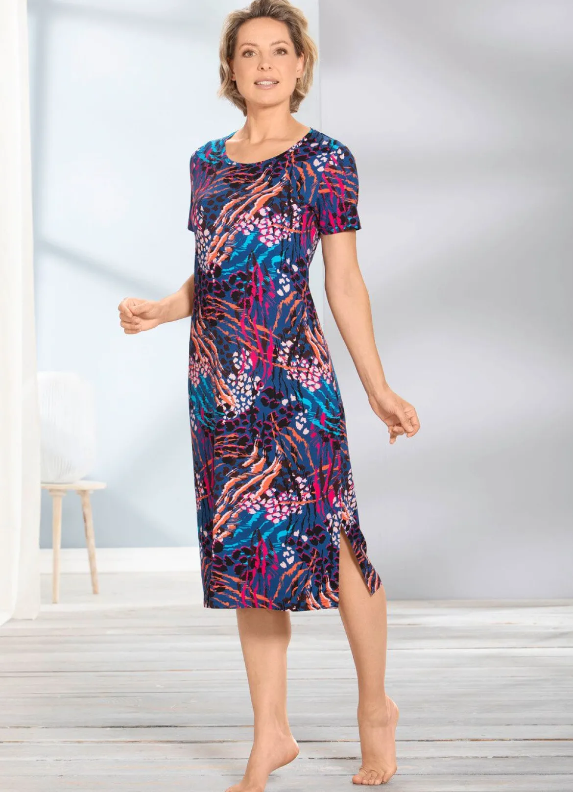 Hauskleid in Animal-Optik