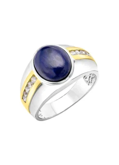 Herrenring mit Lapislazuli und Zirkonia