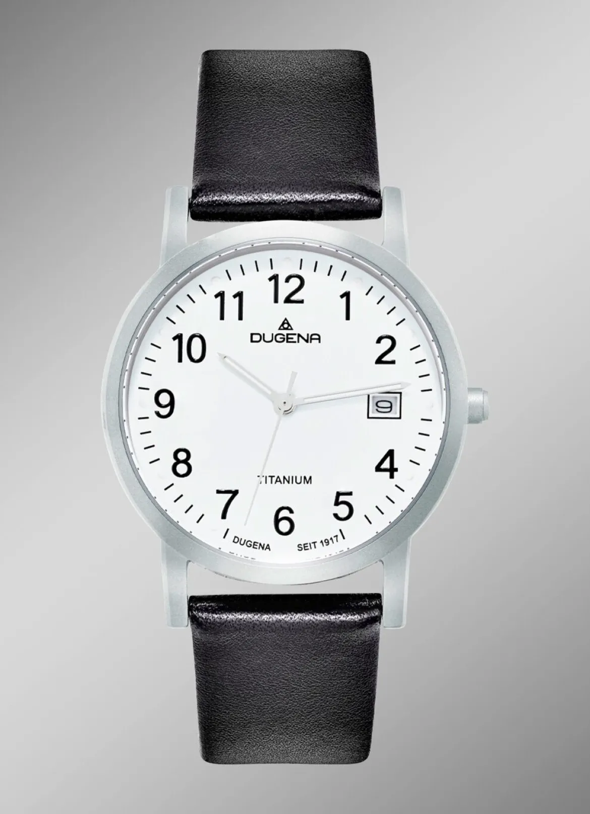 Herrenuhr mit Titangehäuse und Lederband