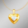 Herz Anhänger in Bicolor mit Diamant