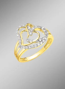 Herz-Damenring mit 68 Diamanten