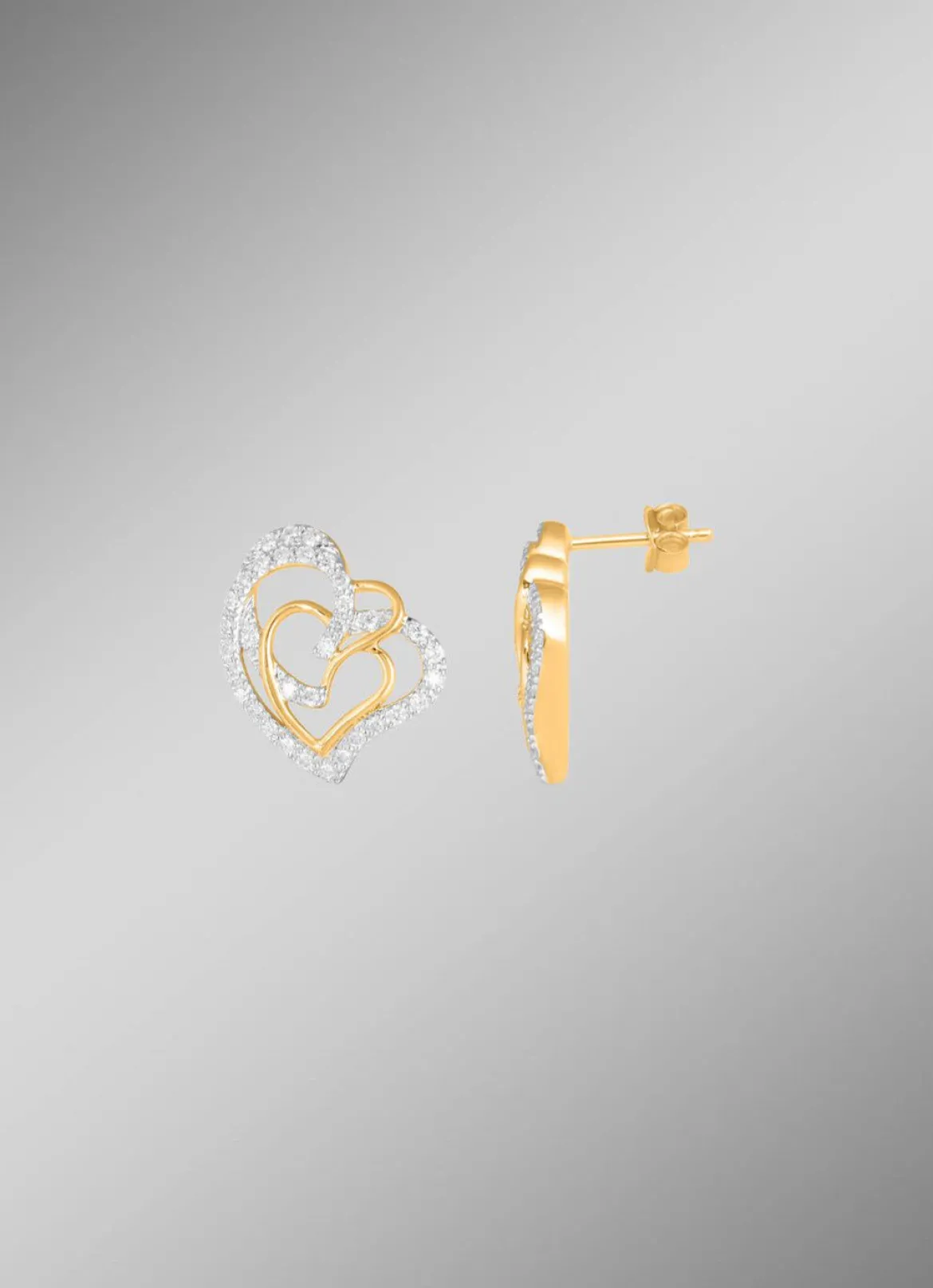 Herz-Ohrstecker mit 68 Diamanten