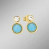 Himmlische Eleganz: Ohrstecker mit echten blauen Chalcedonen