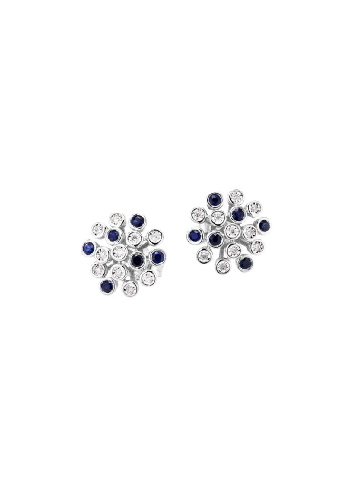 Hochwertige Ohrstecker mit Safir und Brillanten
