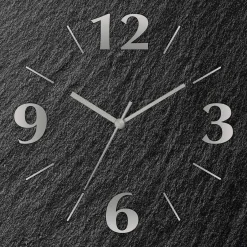 Hochwertige Wanduhr in Schiefer-Optik
