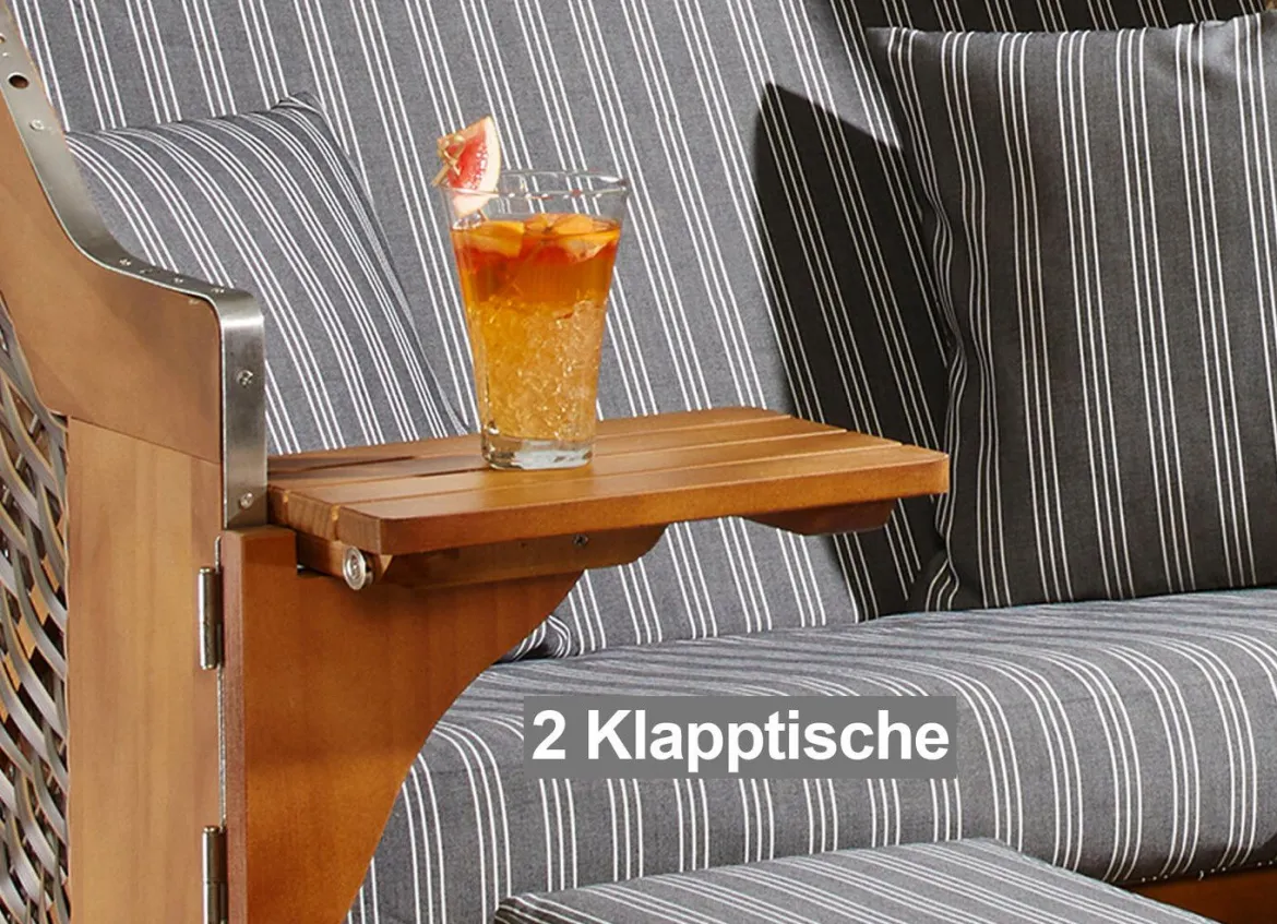 Hochwertiger Strandkorb Flair aus Pinienholz