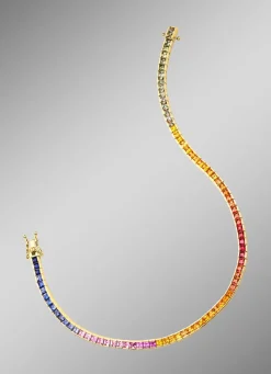 Hochwertiges Armband mit echten Safiren in Multicolor