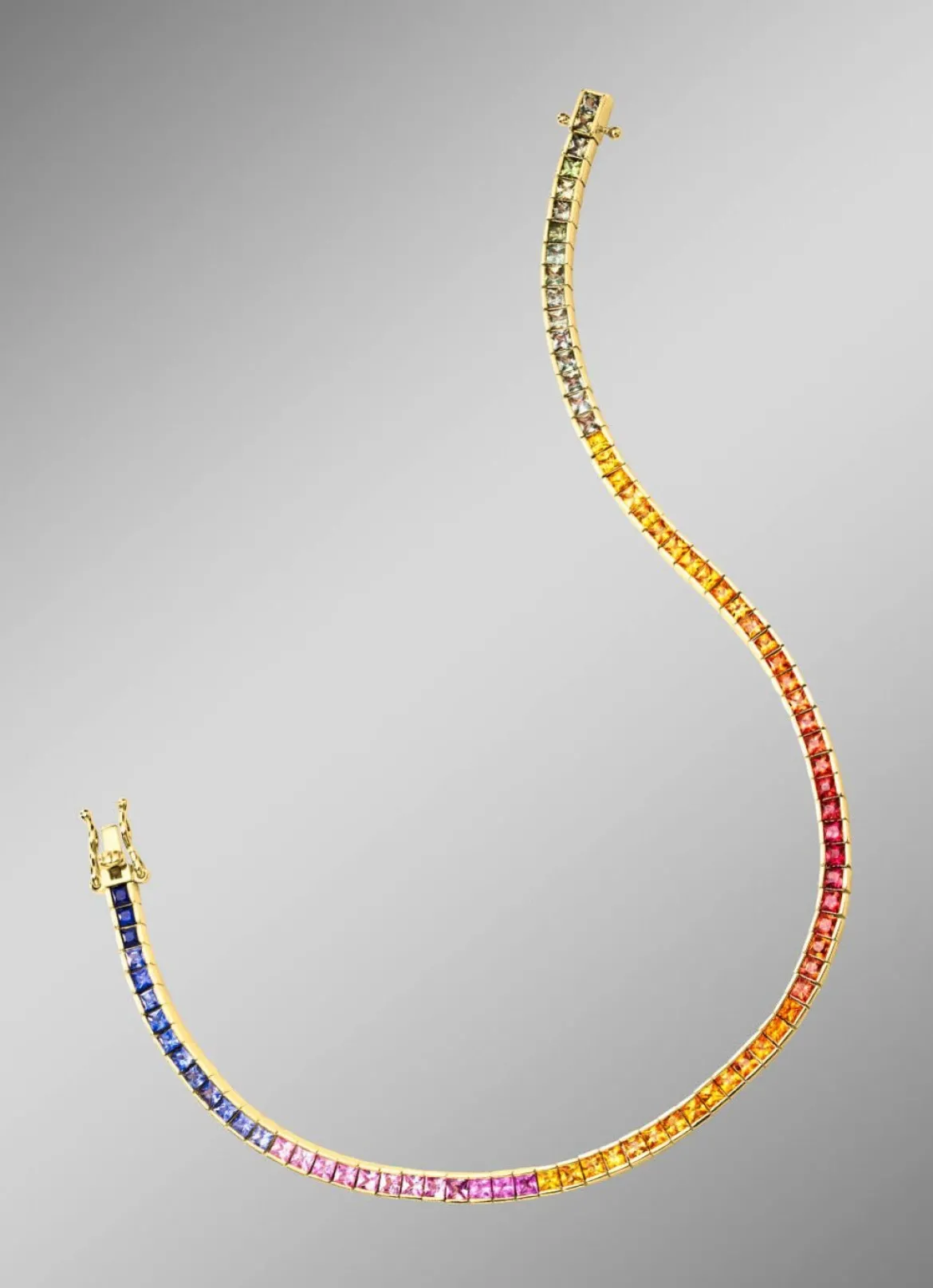 Hochwertiges Armband mit echten Safiren in Multicolor