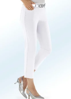 Hose in 7/8-Länge mit silberfarbenem Galonstreifen