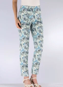 Hose mit floralem Allover-Dessin