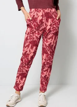 Hose mit floraler Dessinierung