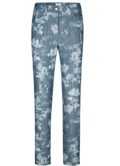 Hose mit floraler Dessinierung