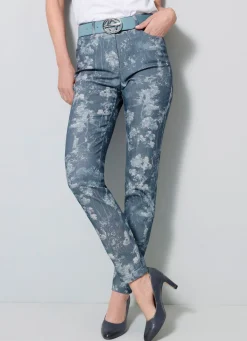 Hose mit floraler Dessinierung