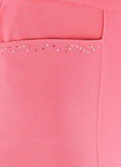 Hose mit funkelndem Perlen- und Glitzersteinchenbesatz