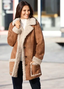 Jacke aus Veloursleder-Imitat