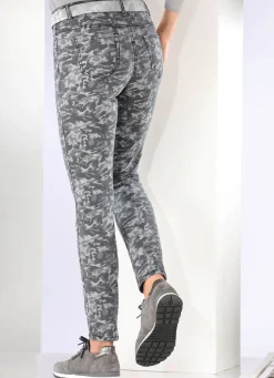 Jeans mit Camouflage-Dessinierung