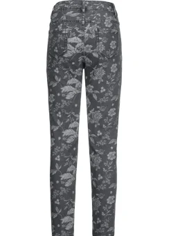 Jeans mit floraler Dessinierung